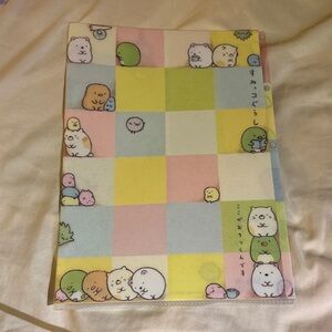 San-x Sumikko Garasshi Cute NWT Plastic Multitab Folder